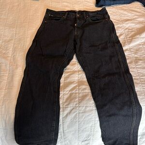 RVCA, dark blue jeans, size 30, button fly